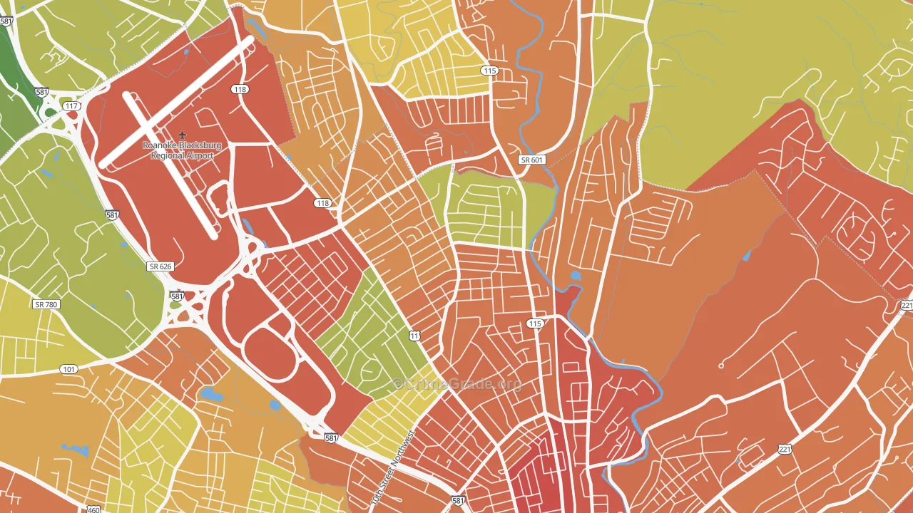 Preston Park, Roanoke, VA Map of Drug-Related Crime Rates