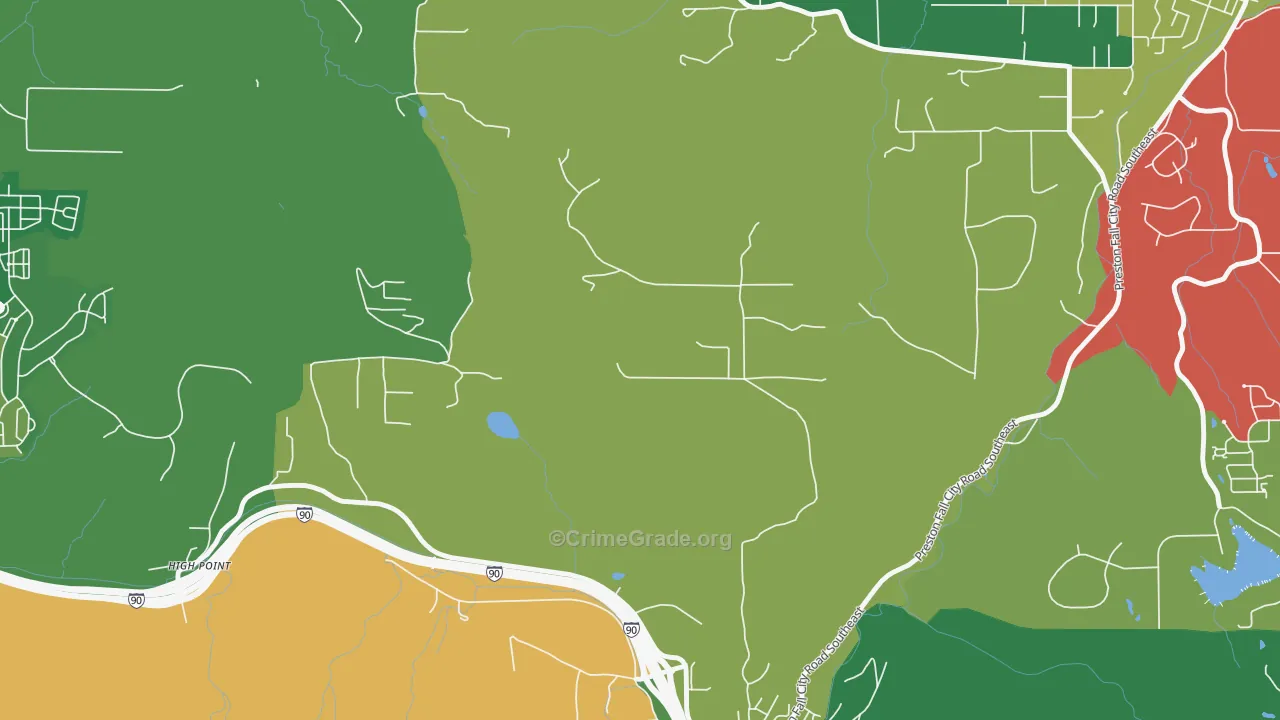 Preston, WA Map of Drug-Related Crime Rates