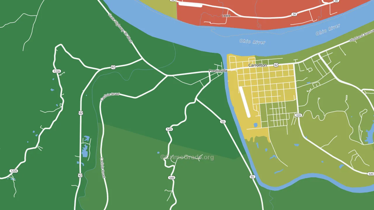Prestonville, KY Map of Drug-Related Crime Rates