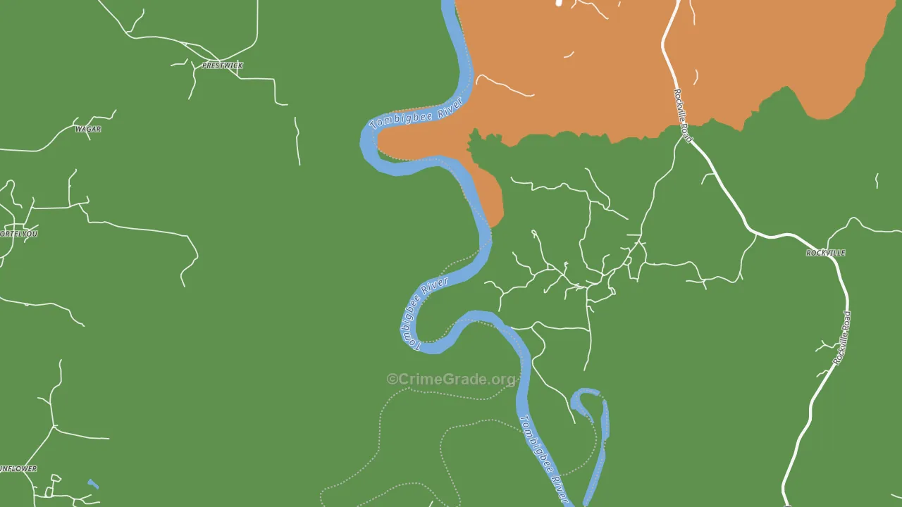 Prestwick, AL Map of Drug-Related Crime Rates