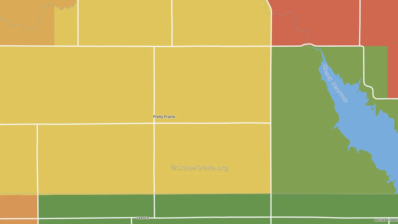 Pretty Prairie, KS Map of Drug-Related Crime Rates