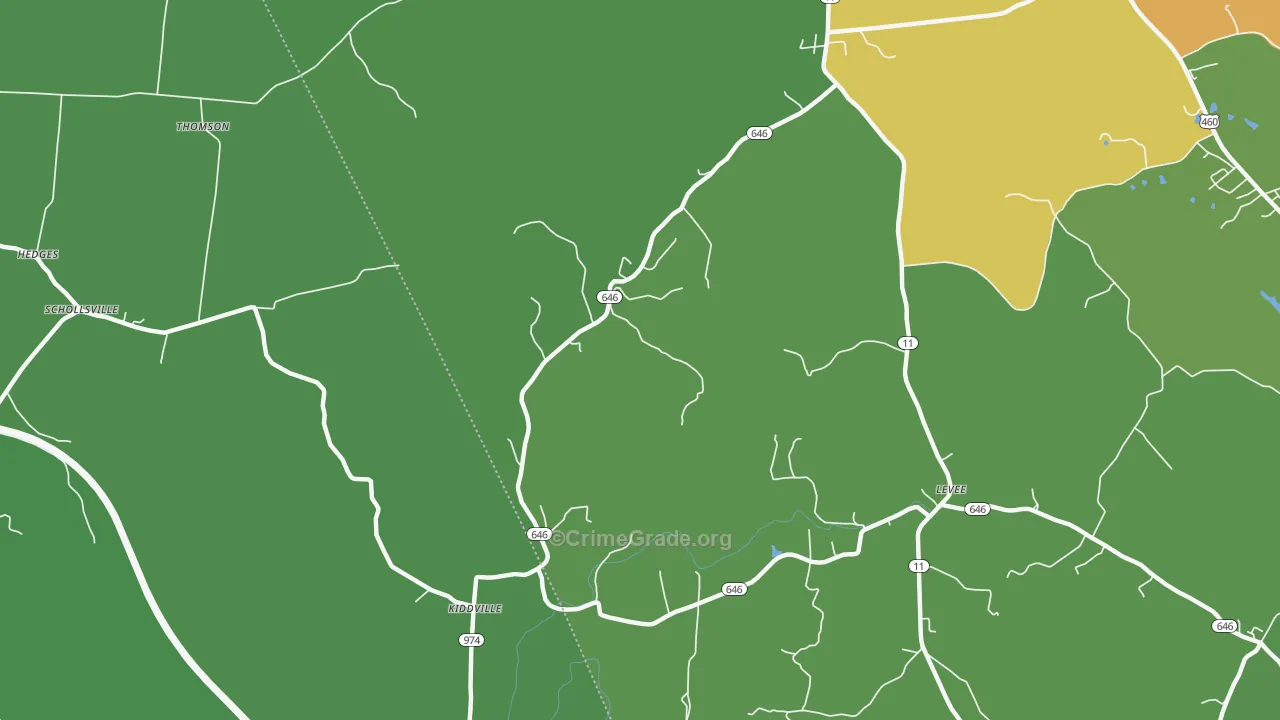 Prewitt, KY Map of Drug-Related Crime Rates