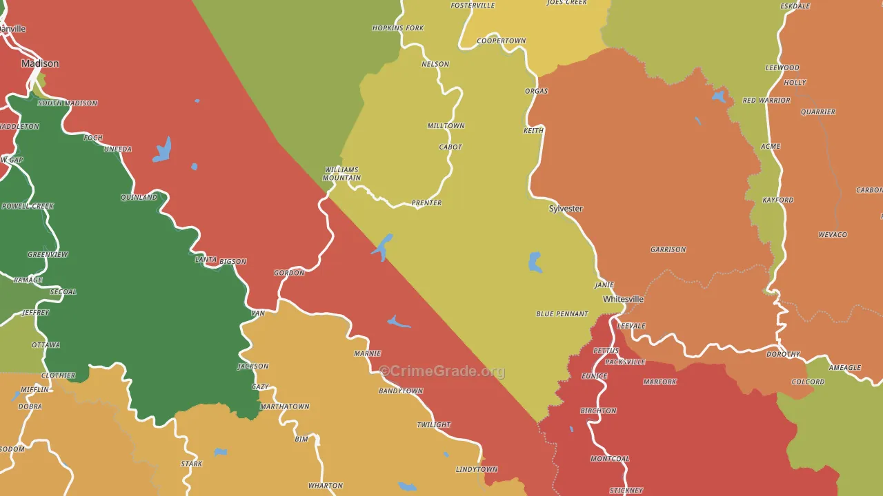Price Hill, WV Map of Drug-Related Crime Rates