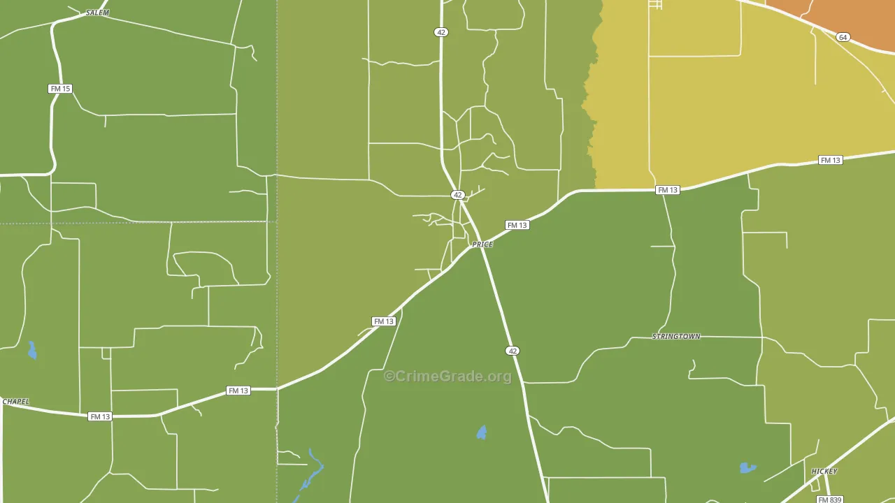 Price, TX Map of Drug-Related Crime Rates