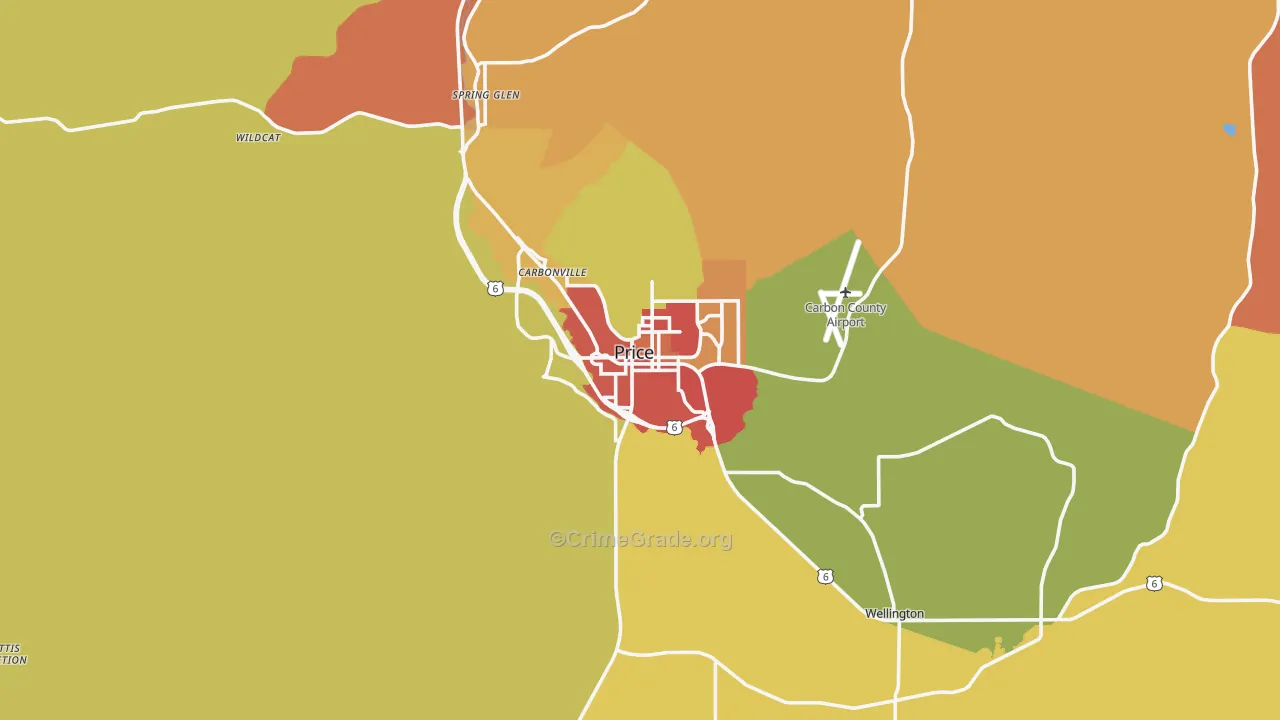 Price, UT Map of Drug-Related Crime Rates