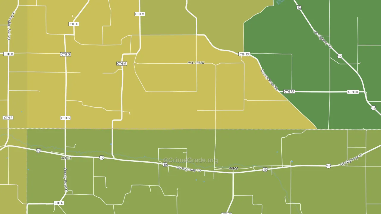 Price, WI Map of Drug-Related Crime Rates