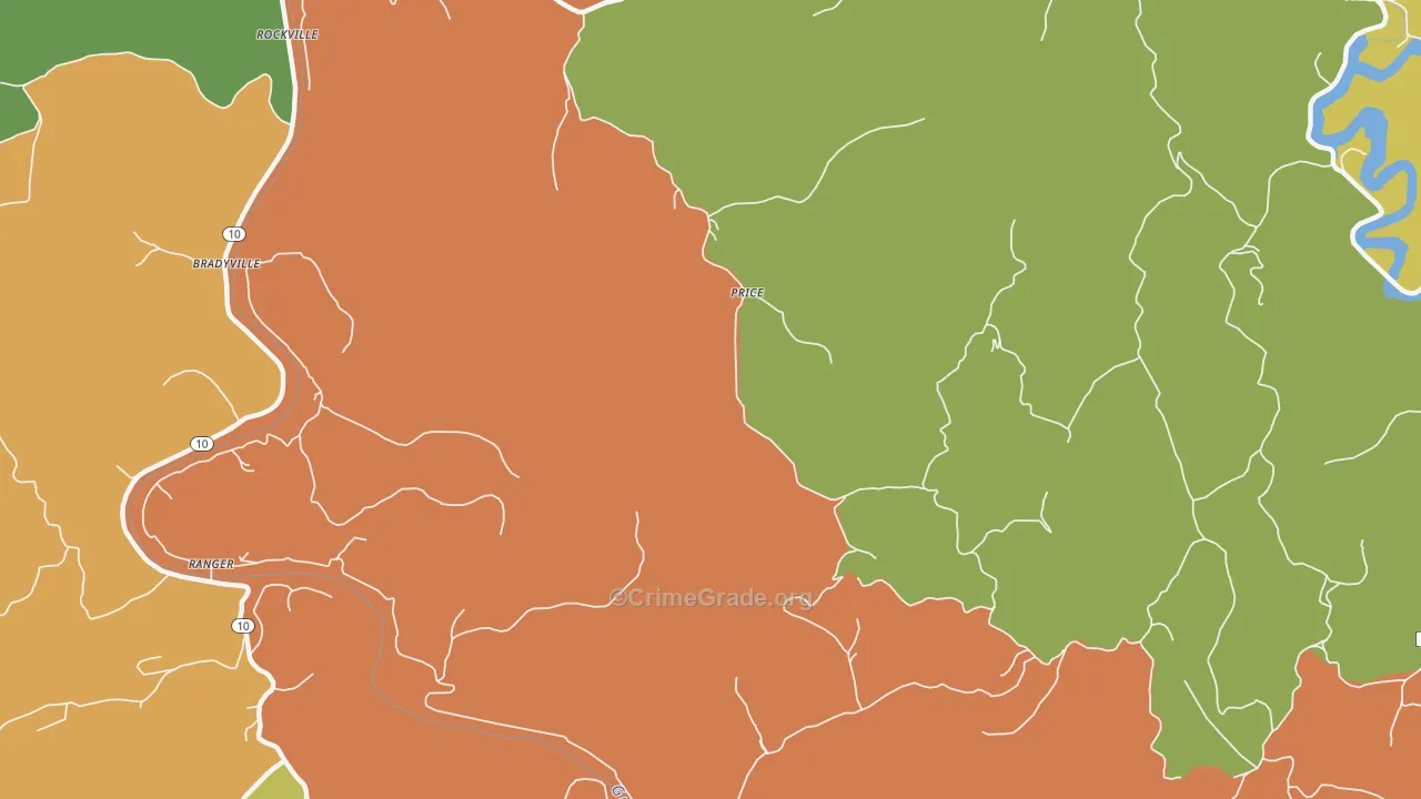 Price, WV Map of Drug-Related Crime Rates