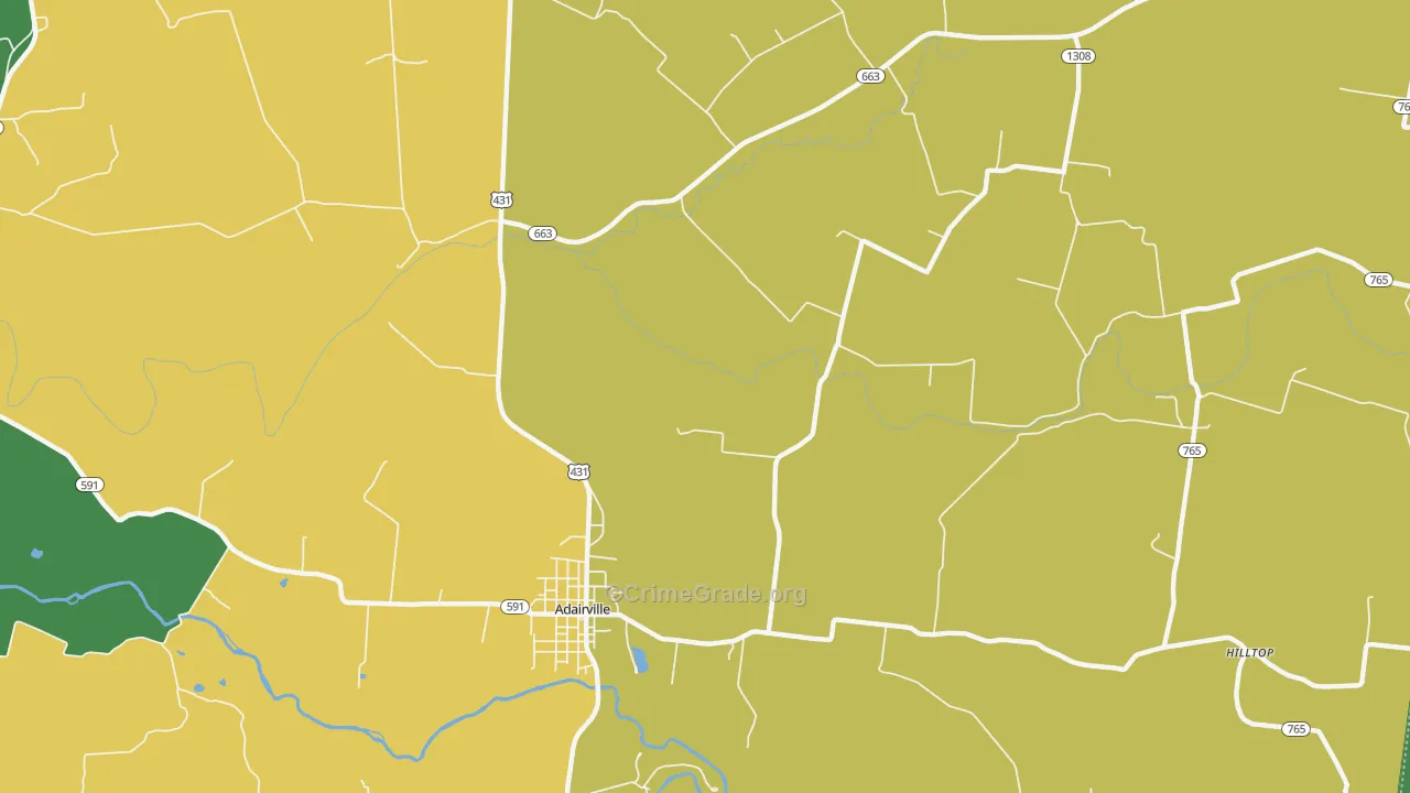 Prices Mill, KY Map of Drug-Related Crime Rates