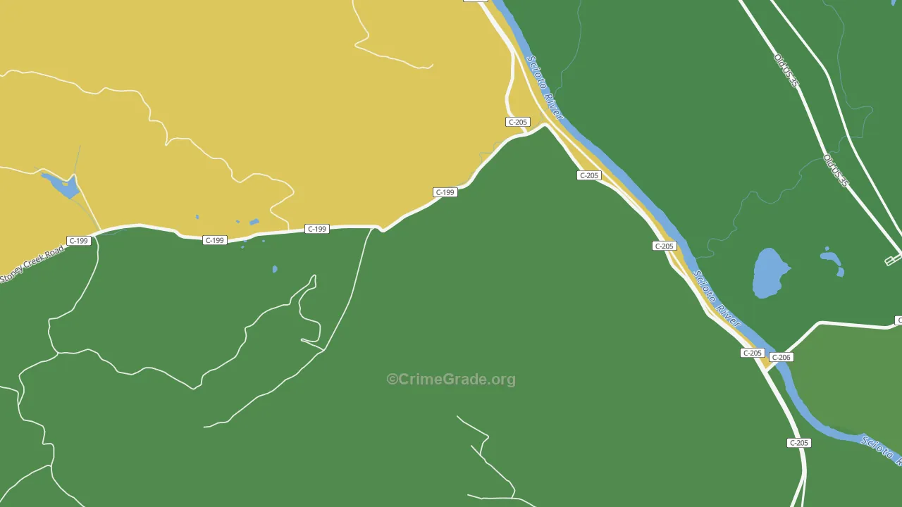 Pride, OH Map of Drug-Related Crime Rates