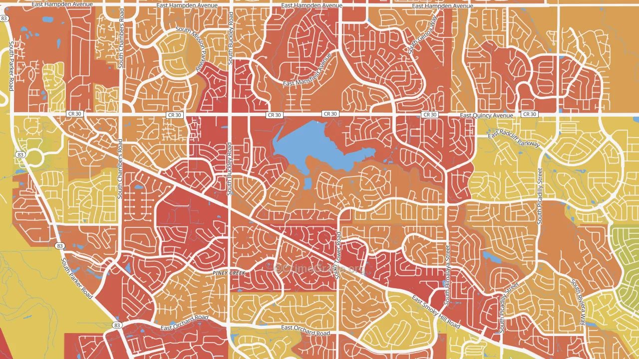 Prides Crossing, Aurora, CO Map of Drug-Related Crime Rates