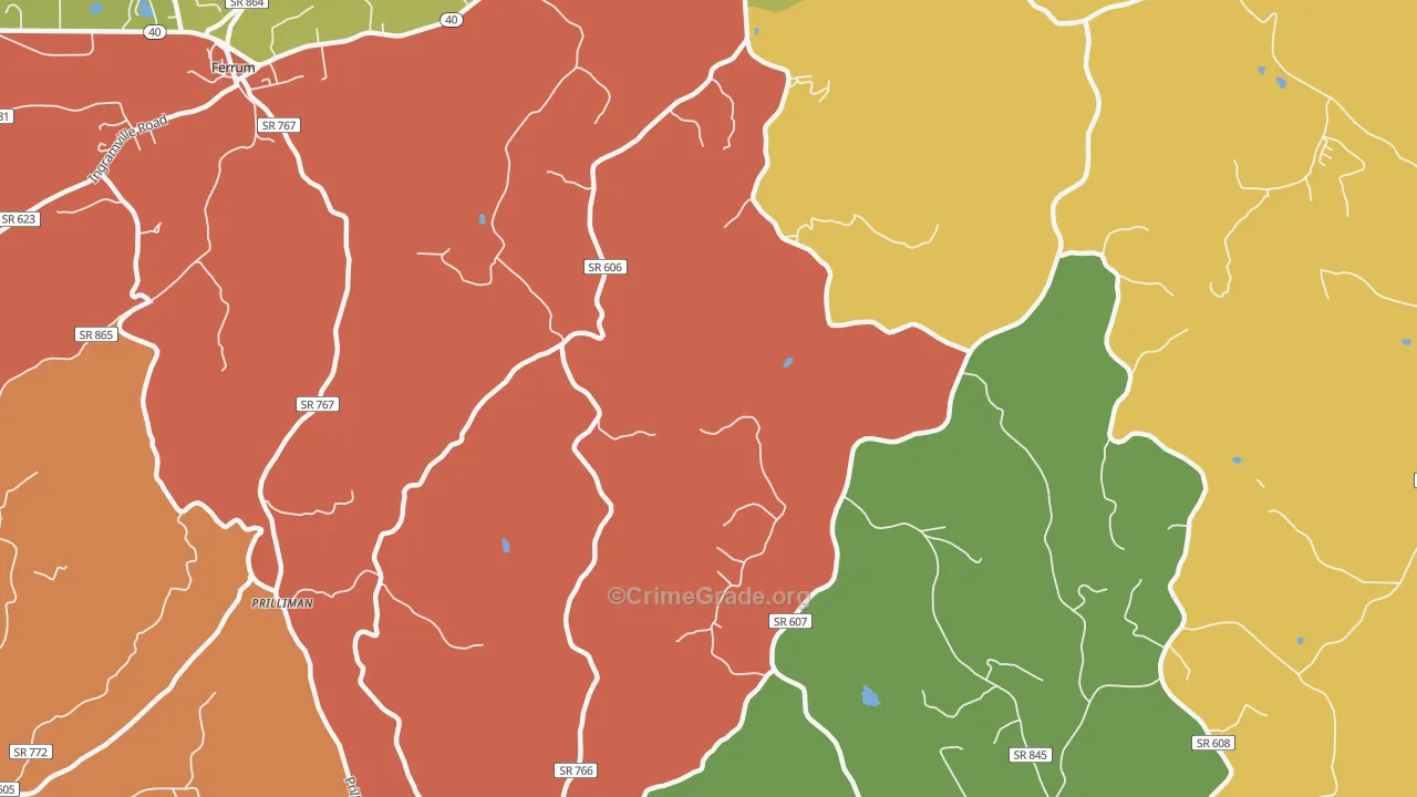 Prilliman, VA Map of Drug-Related Crime Rates