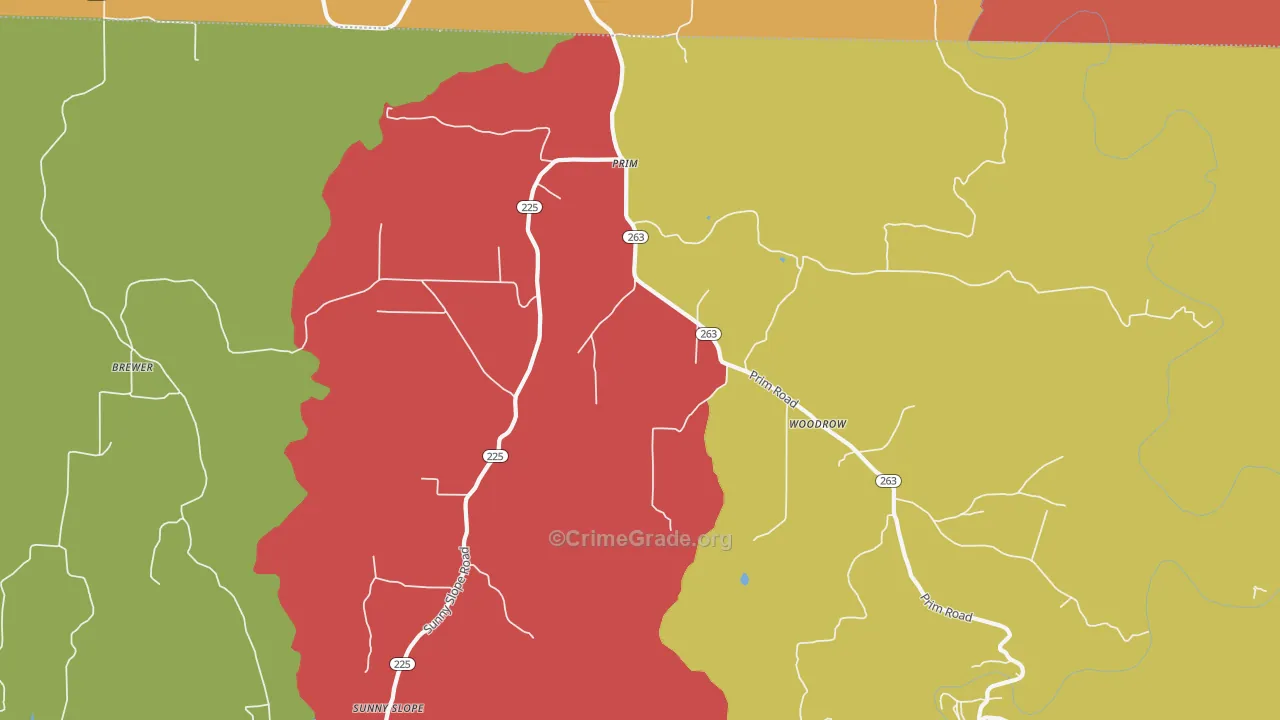 Prim, AR Map of Drug-Related Crime Rates