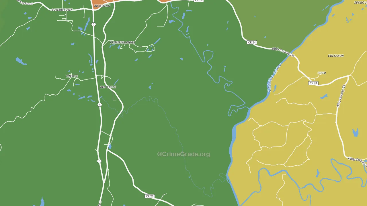 Primitive Ridge, AL Map of Drug-Related Crime Rates