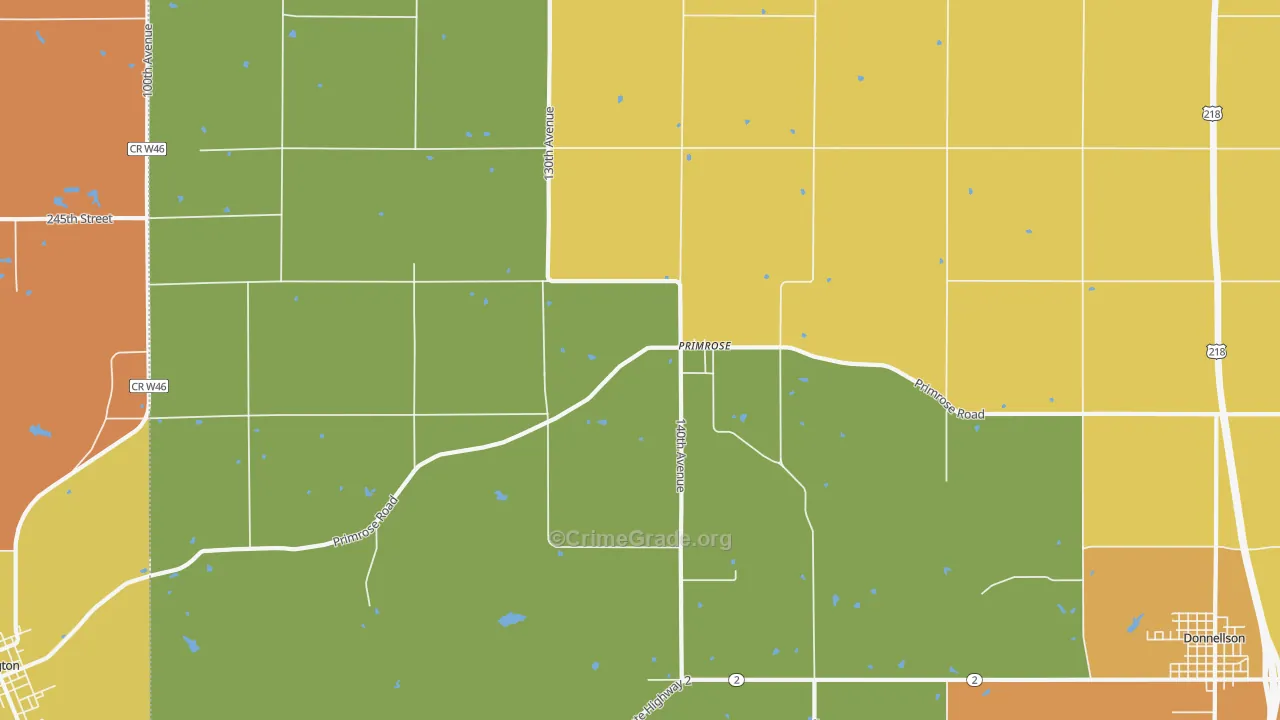 Primrose, IA Map of Drug-Related Crime Rates