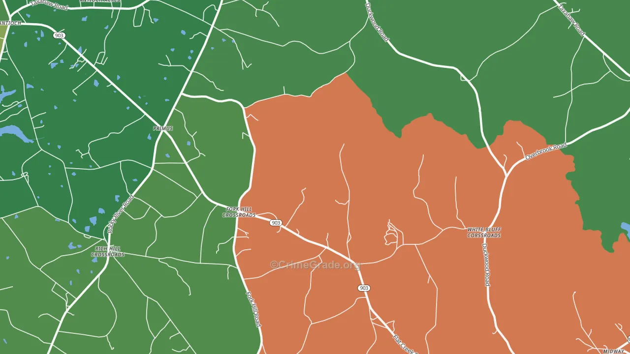 Primus, SC Map of Drug-Related Crime Rates