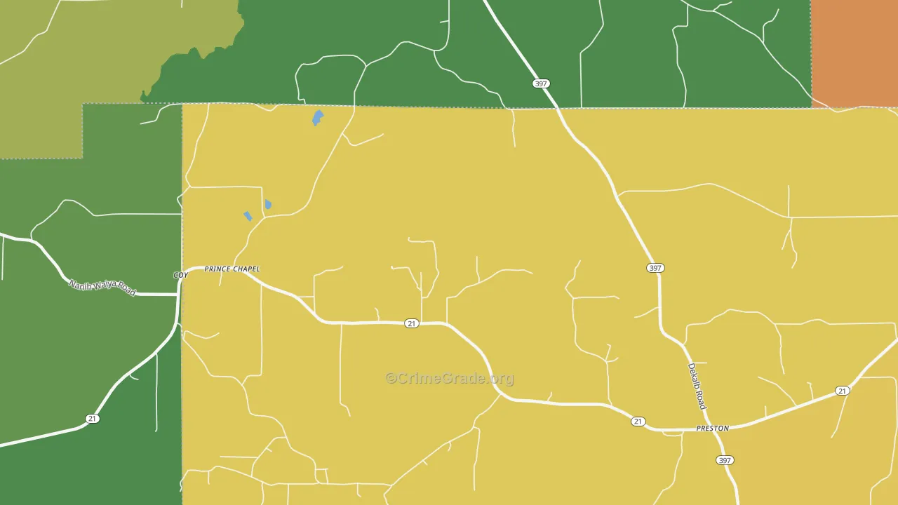 Prince Chapel, MS Map of Drug-Related Crime Rates