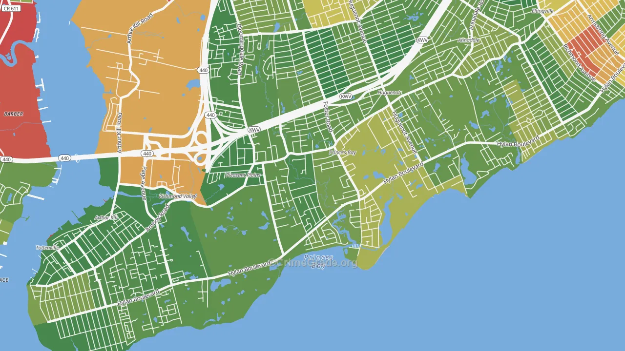 Prince's Bay, Staten Island, NY Map of Drug-Related Crime Rates