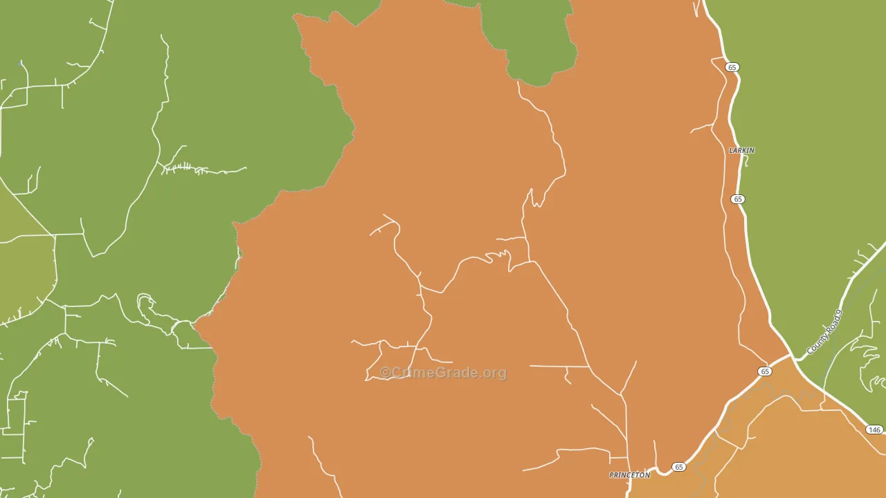 Princeton, AL Map of Drug-Related Crime Rates