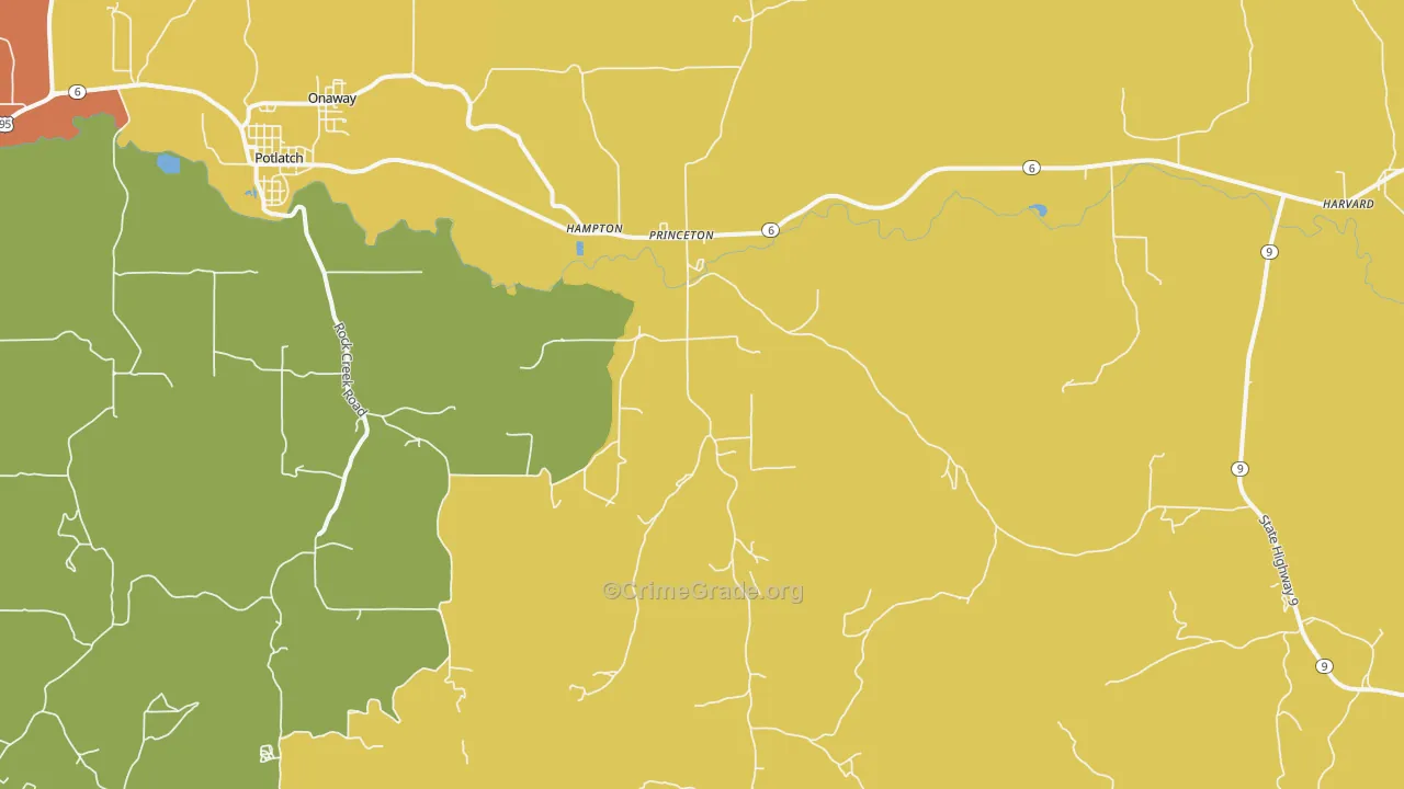 Princeton, ID Map of Drug-Related Crime Rates