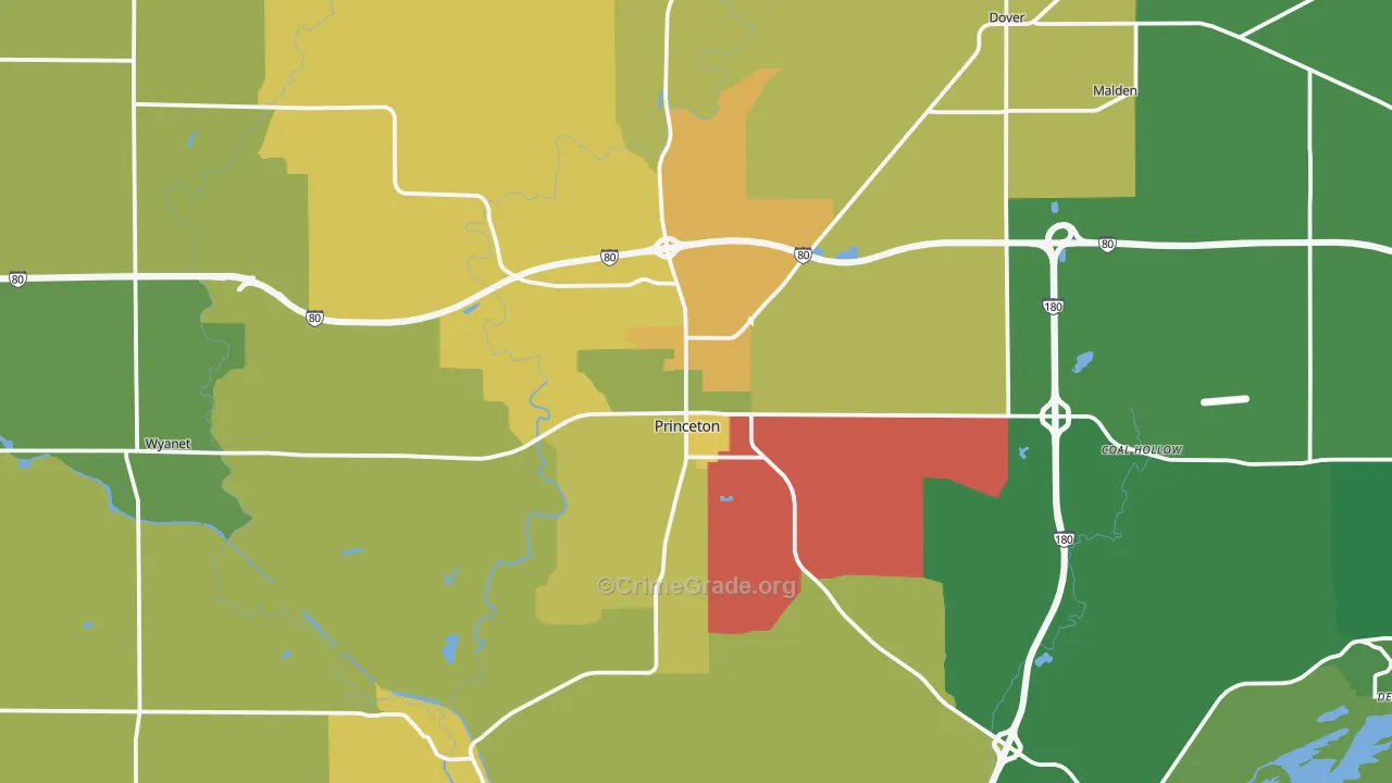 Princeton, IL Map of Drug-Related Crime Rates