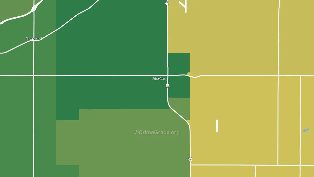 Princeton, KS Map of Drug-Related Crime Rates