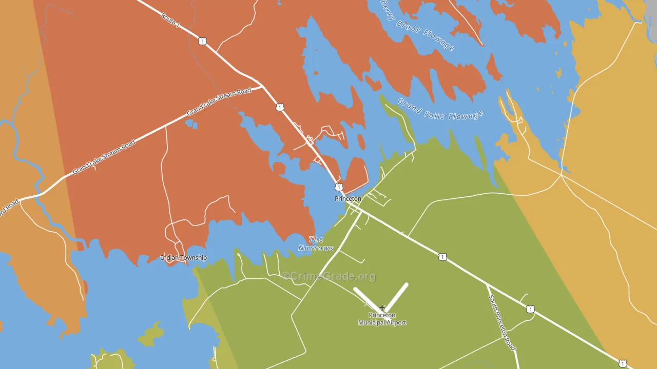 Princeton, ME Map of Drug-Related Crime Rates