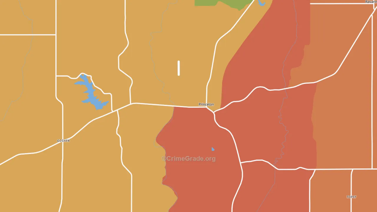 Princeton, MO Map of Drug-Related Crime Rates