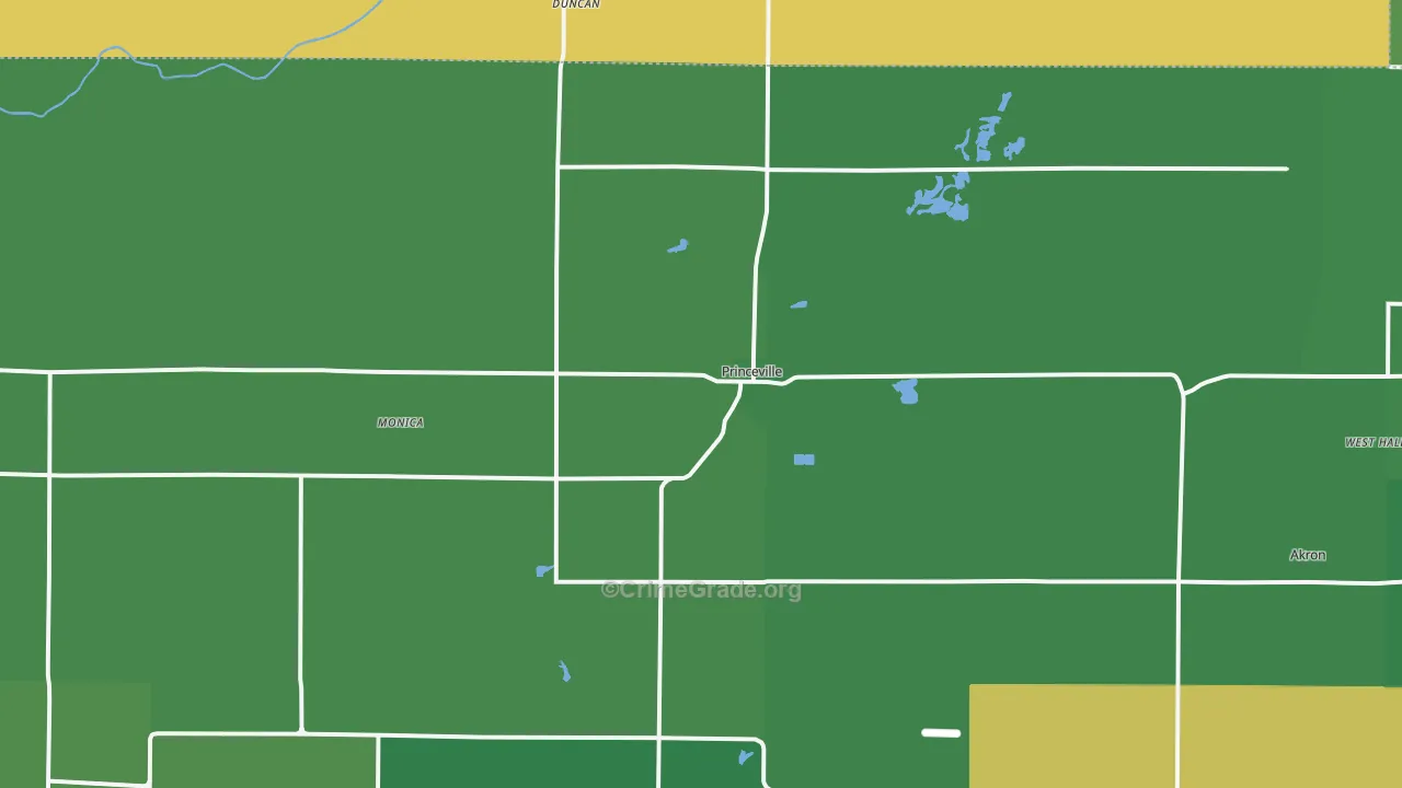 Princeville, IL Map of Drug-Related Crime Rates