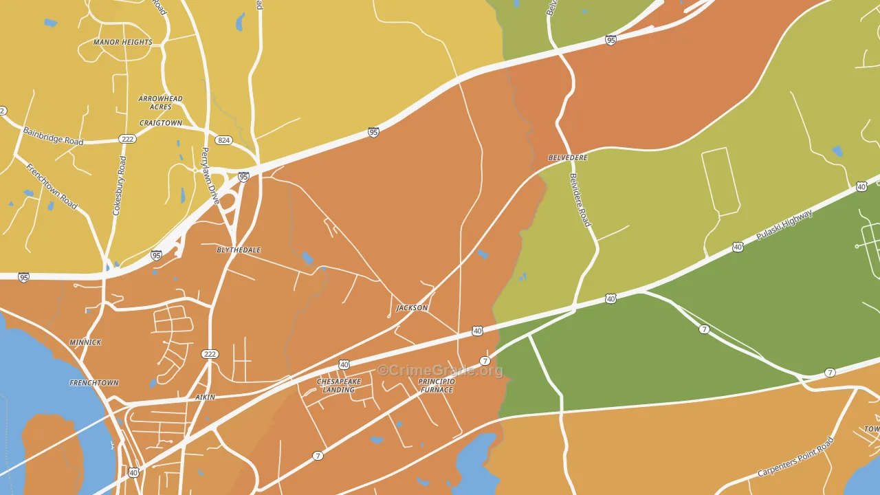 Principio Furnace, MD Map of Drug-Related Crime Rates