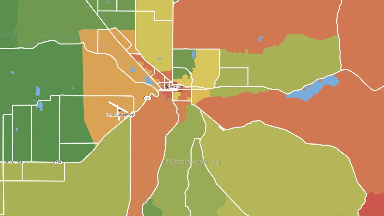 Prineville, OR Map of Drug-Related Crime Rates