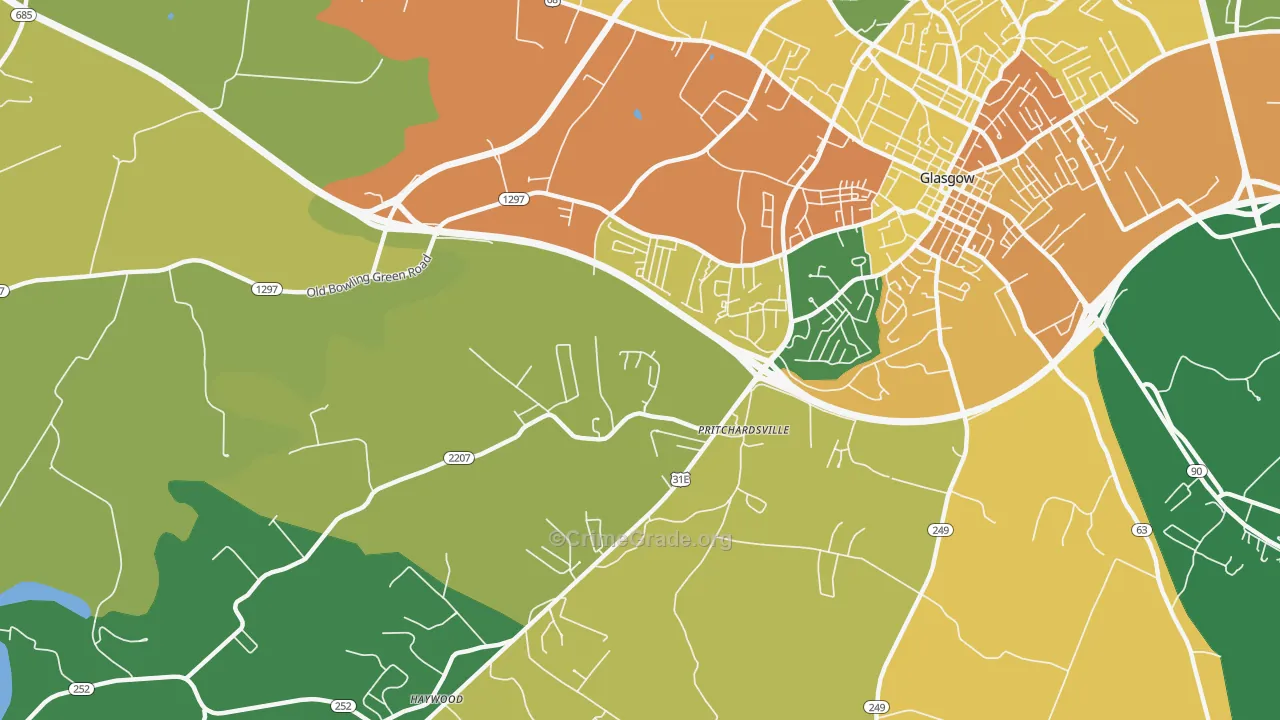 Pritchardsville, KY Map of Drug-Related Crime Rates