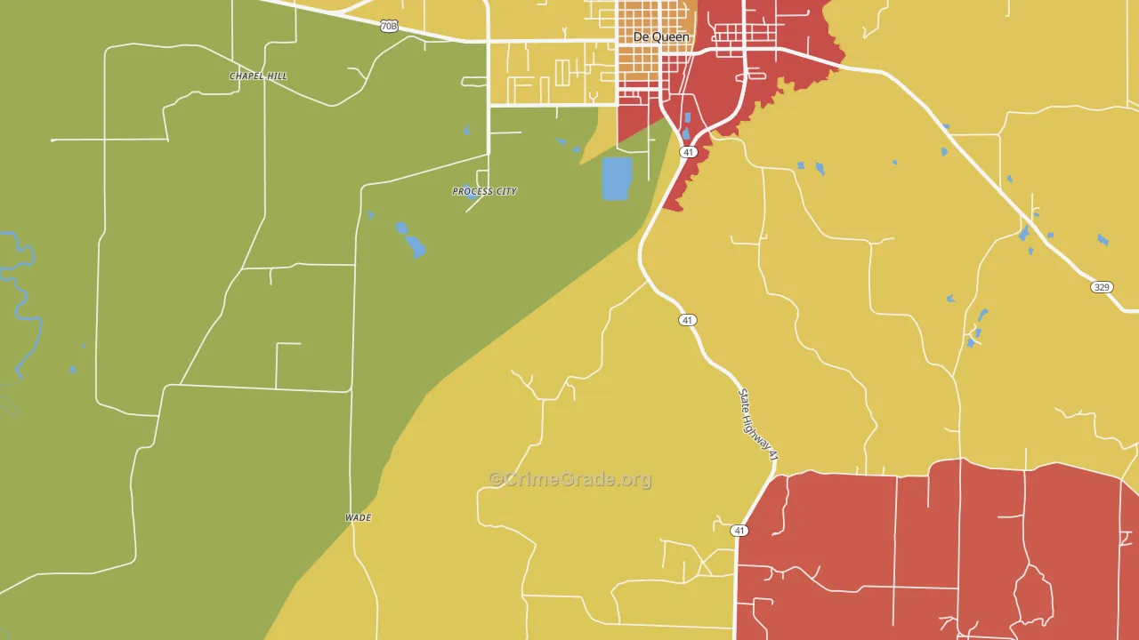 Process City, AR Map of Drug-Related Crime Rates
