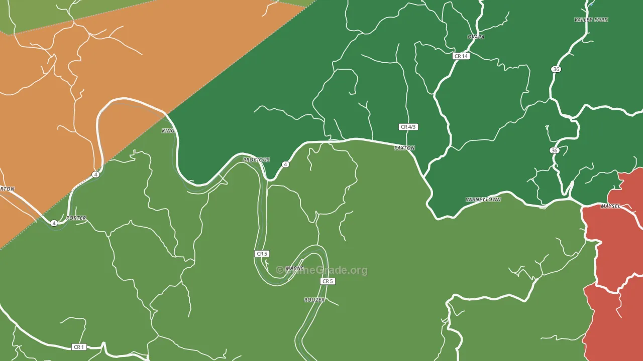 Procious, WV Map of Drug-Related Crime Rates