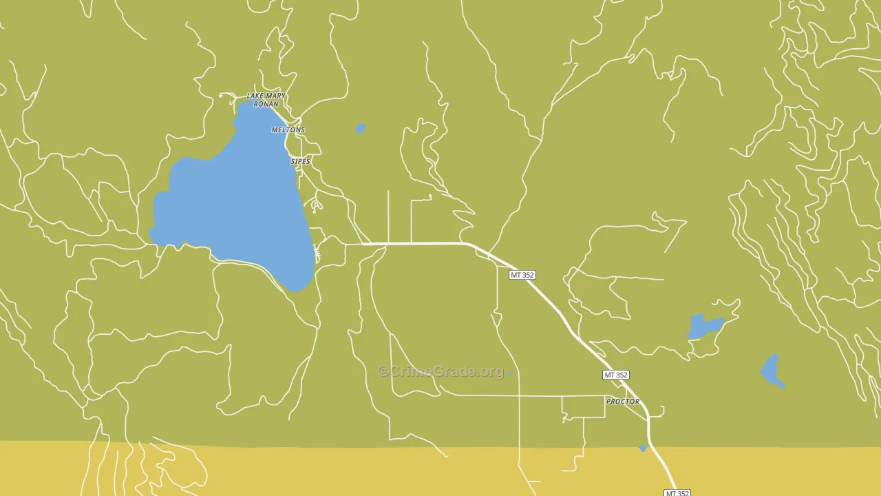 Proctor, MT Map of Drug-Related Crime Rates