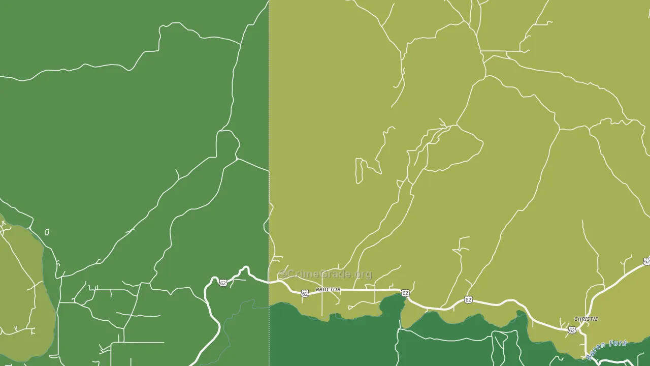Proctor, OK Map of Drug-Related Crime Rates