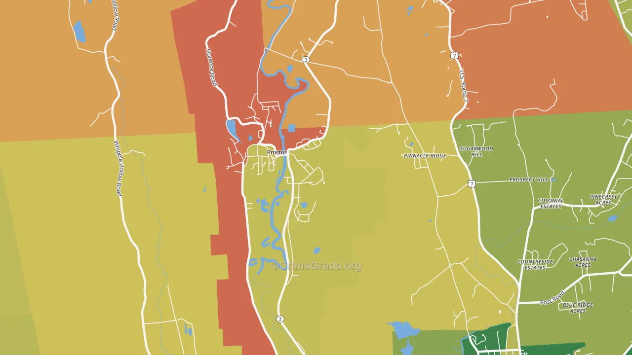 Proctor, VT Map of Drug-Related Crime Rates