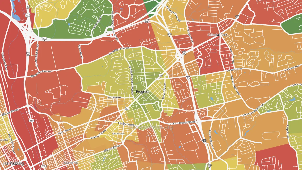 Progress, PA Map of Drug-Related Crime Rates