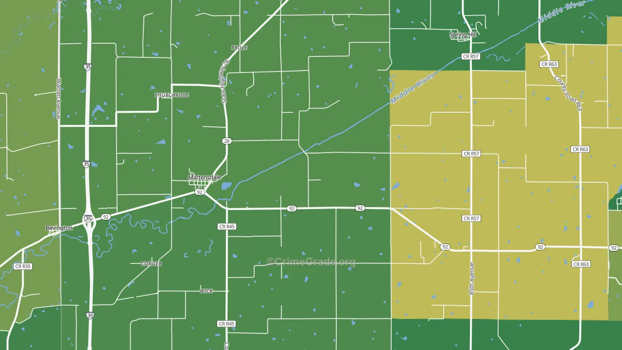 Prole, IA Map of Drug-Related Crime Rates