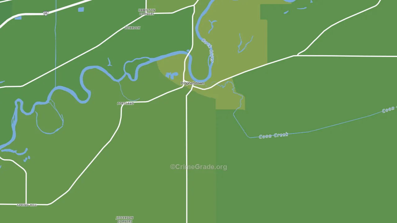 Prophetstown, IL Map of Drug-Related Crime Rates