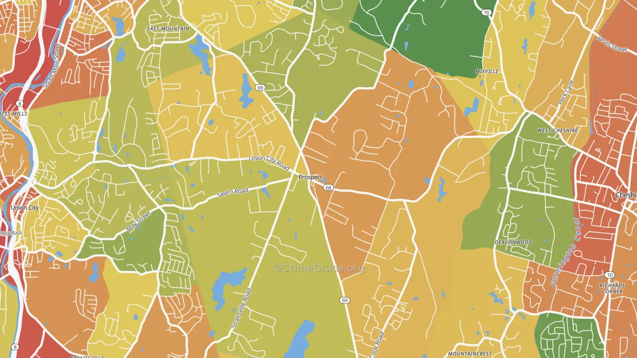 Prospect, CT Map of Drug-Related Crime Rates