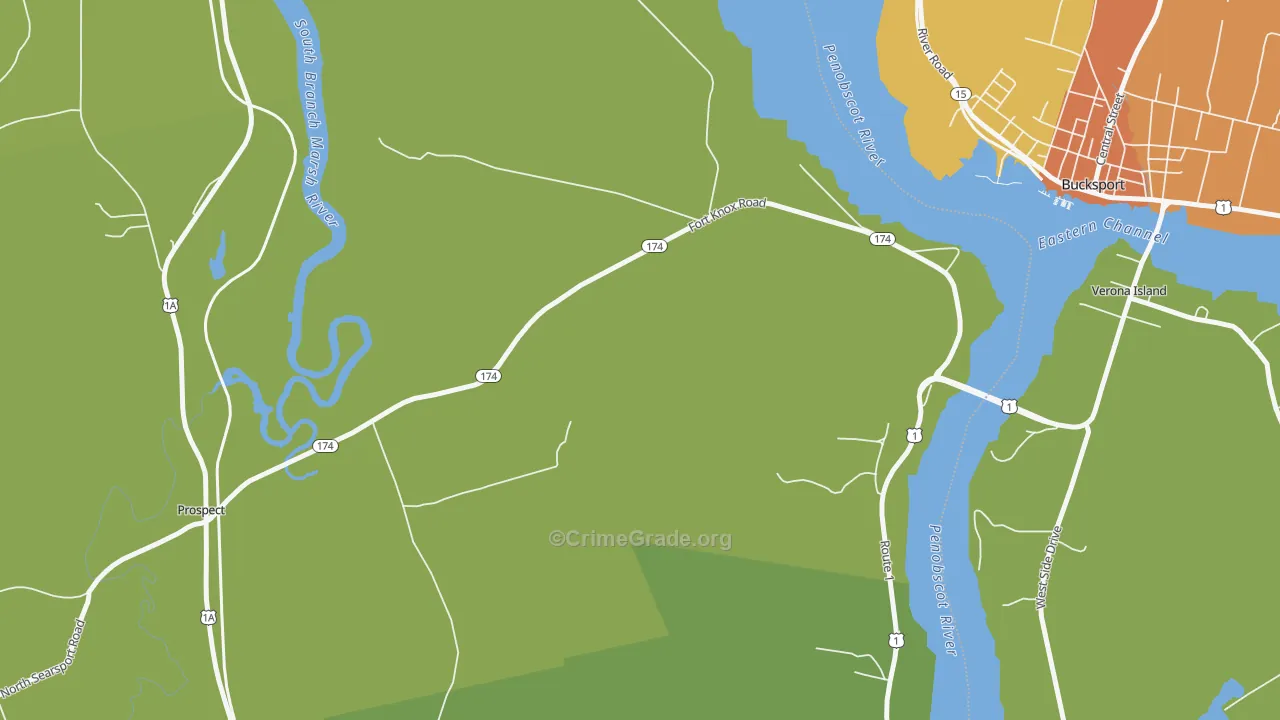 Prospect Ferry, ME Map of Drug-Related Crime Rates