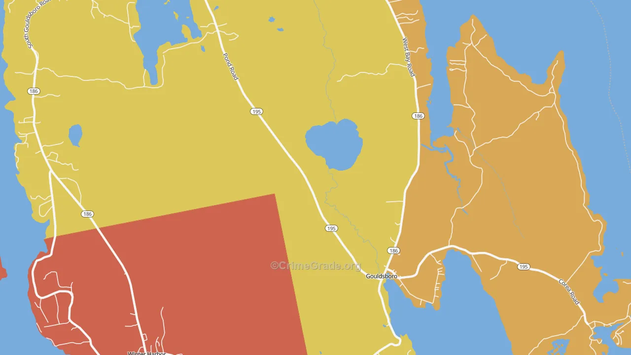 Prospect Harbor, ME Map of Drug-Related Crime Rates