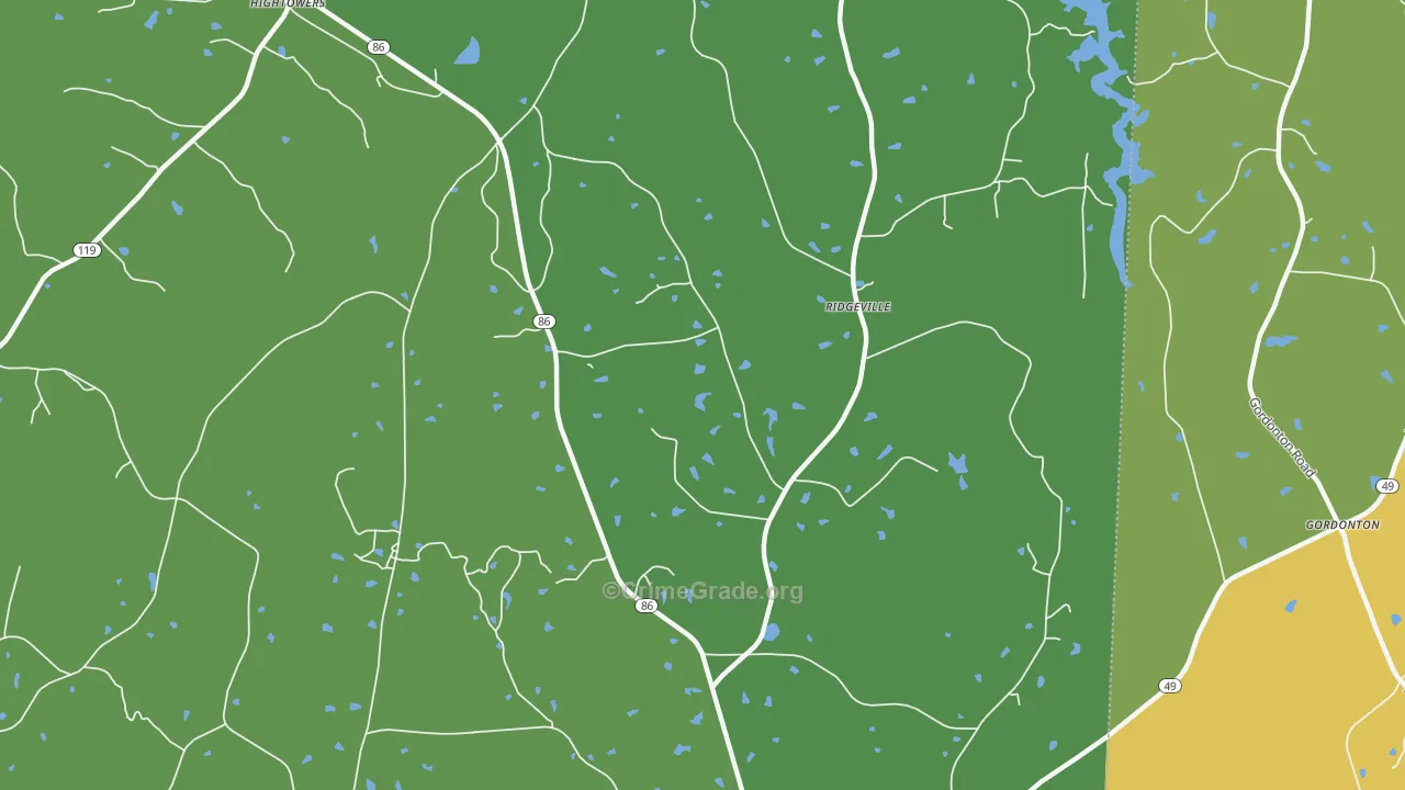Prospect Hill, NC Map of Drug-Related Crime Rates