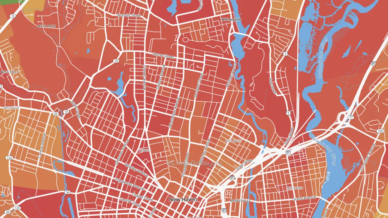 Prospect Hill, New Haven, CT Map of Drug-Related Crime Rates