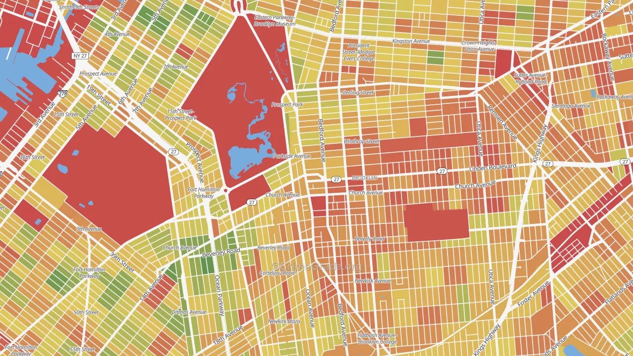 Prospect Lefferts Gardens, Brooklyn, NY Map of Drug-Related Crime Rates