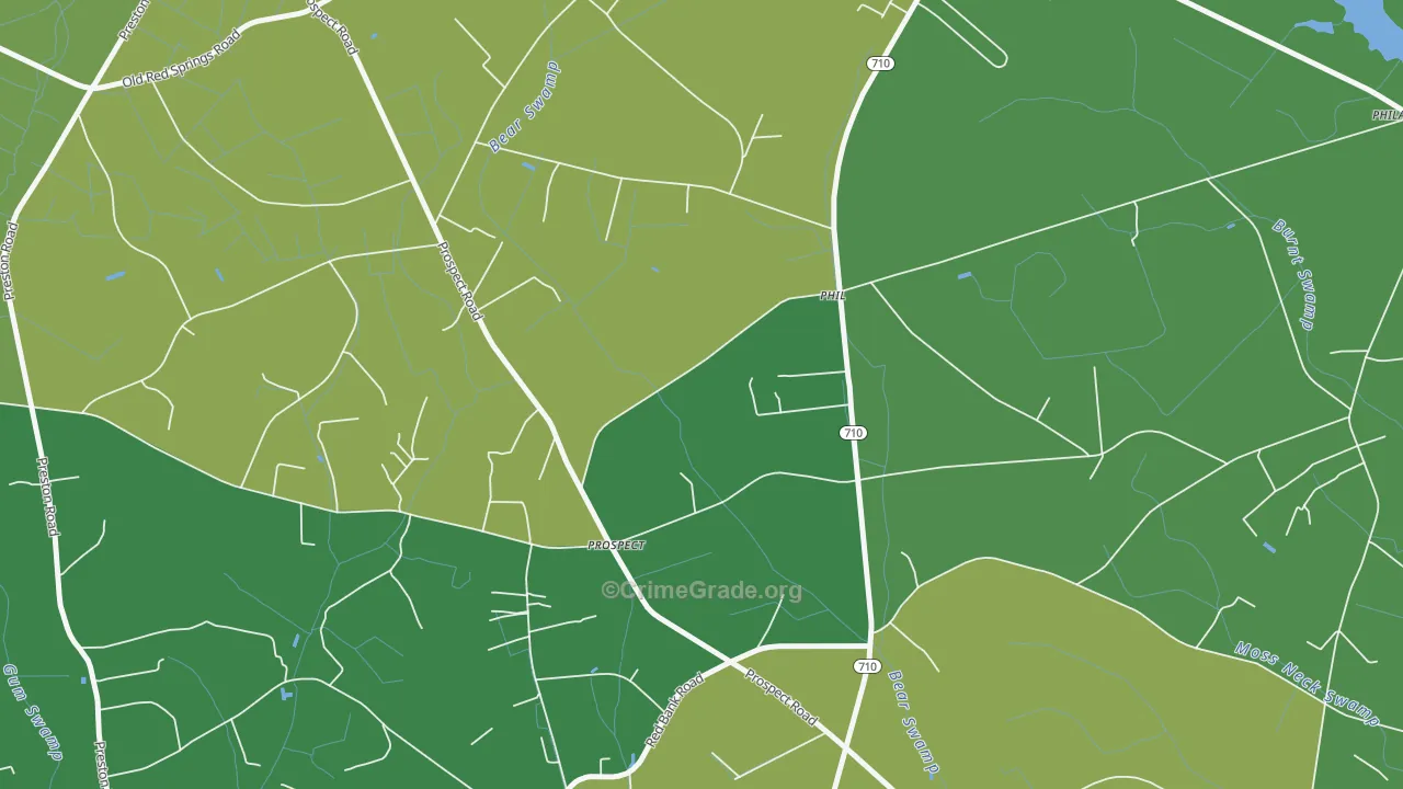 Prospect, NC Map of Drug-Related Crime Rates