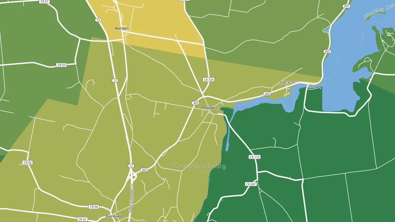 Prospect, NY Map of Drug-Related Crime Rates