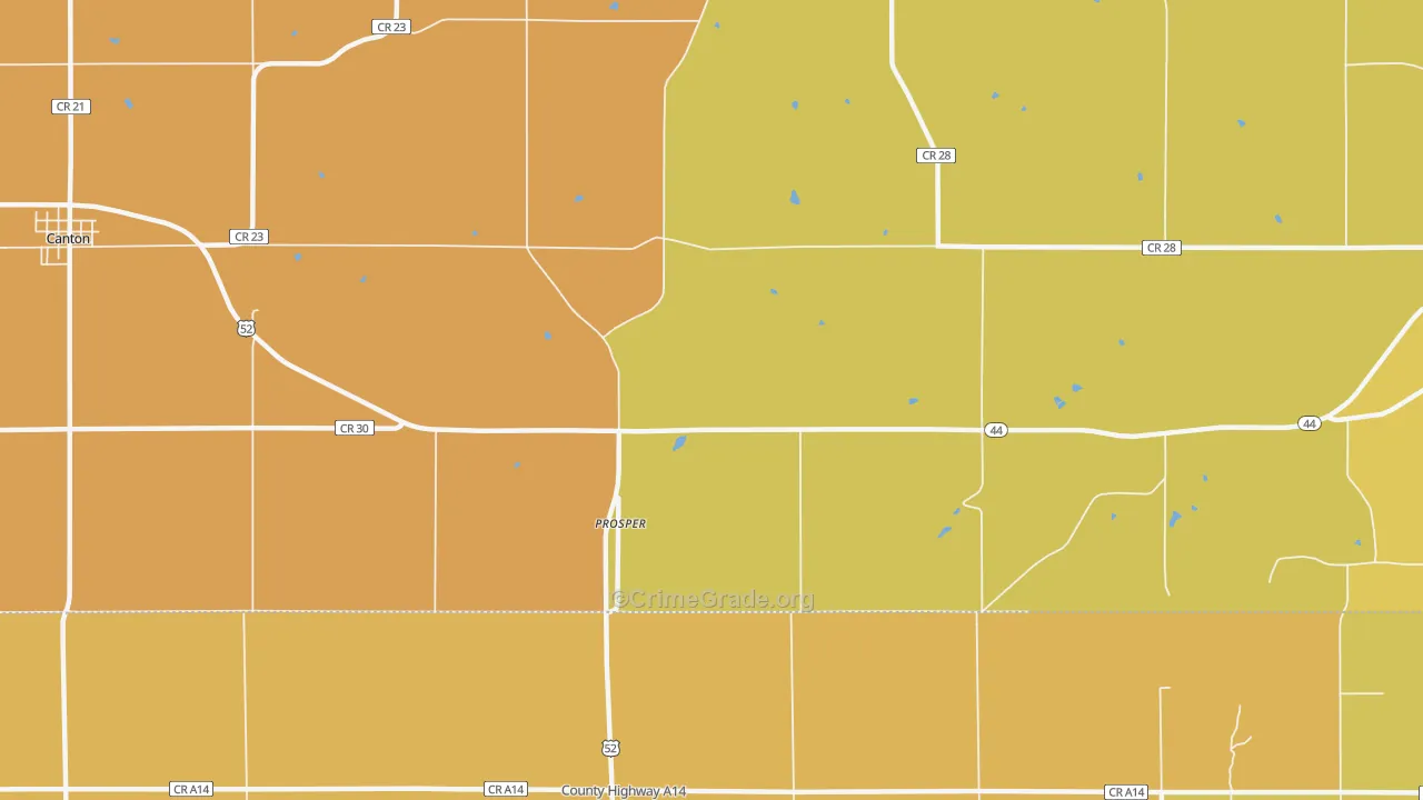Prosper, MN Map of Drug-Related Crime Rates