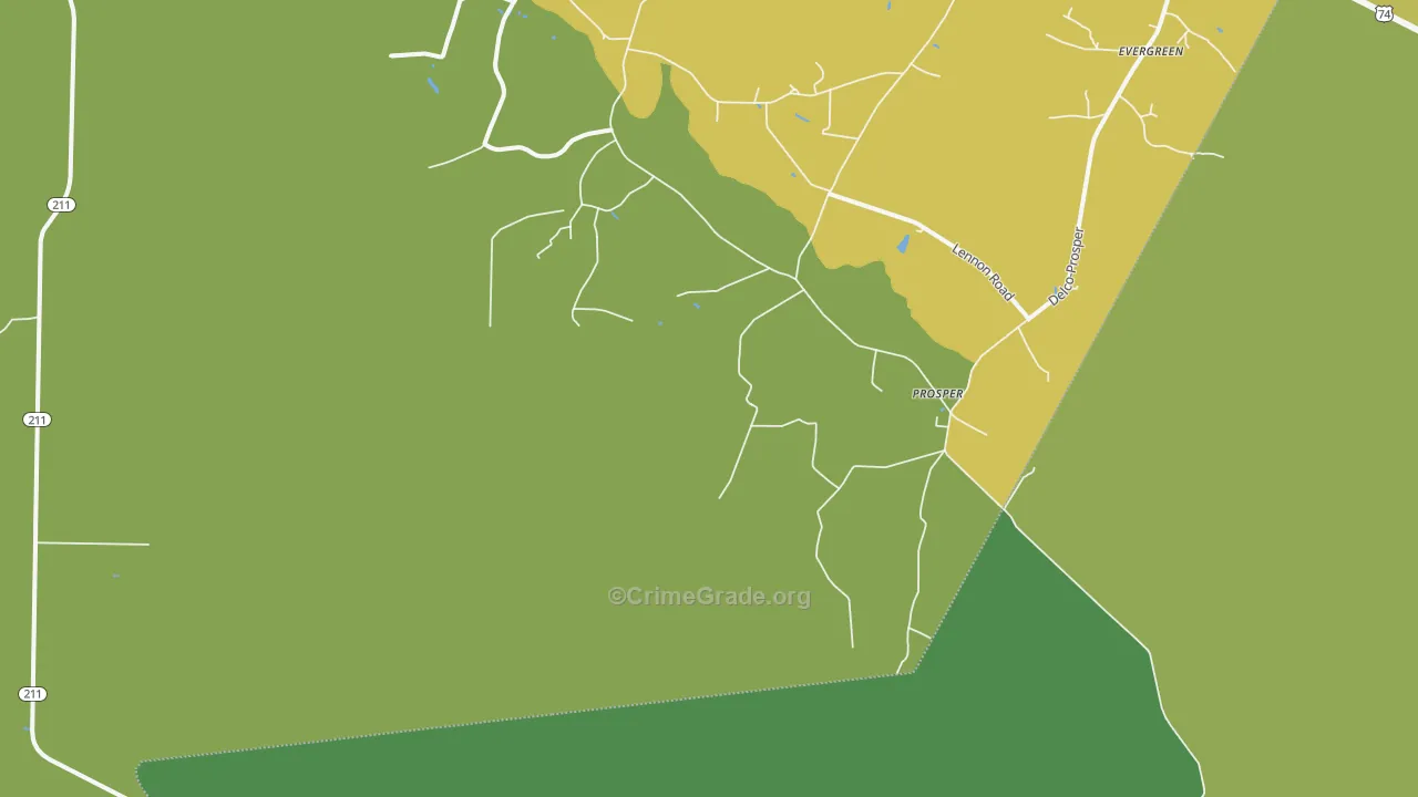 Prosper, NC Map of Drug-Related Crime Rates