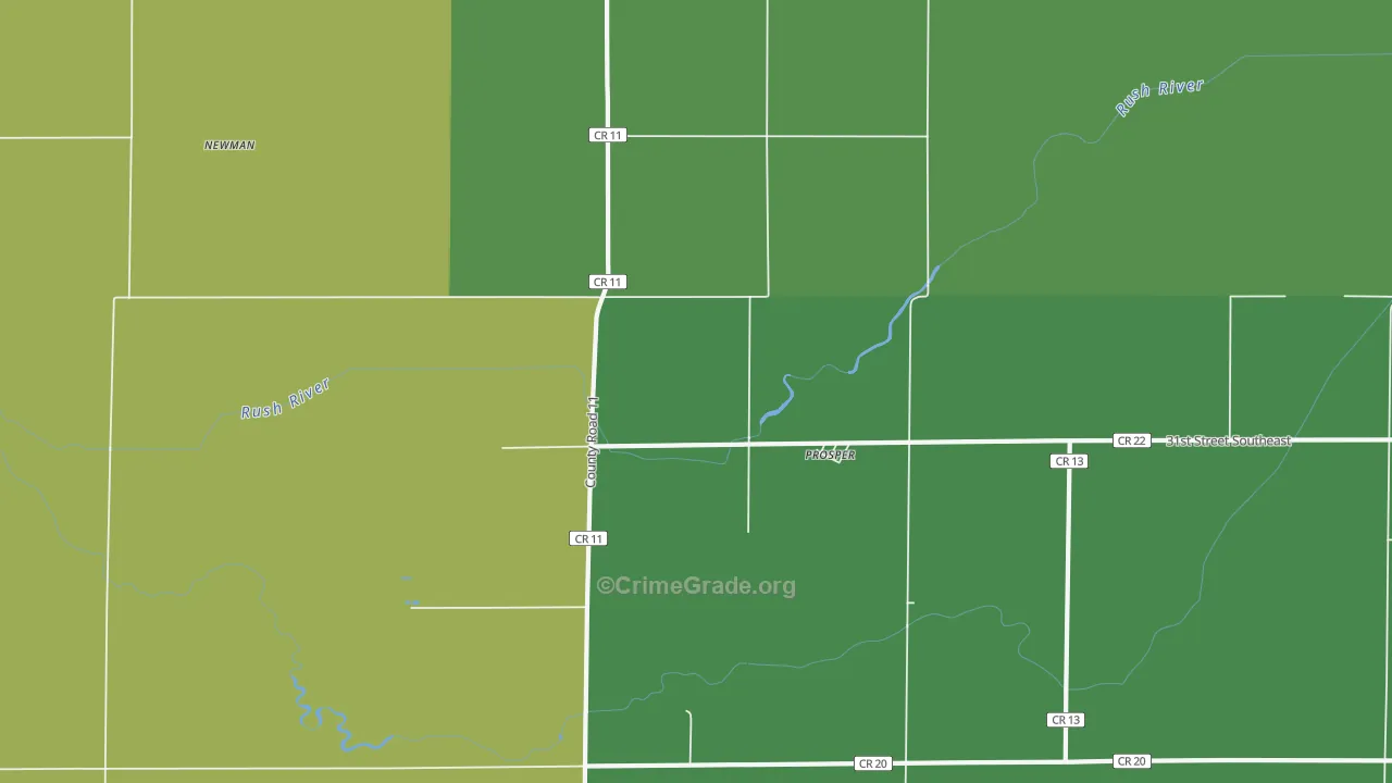 Prosper, ND Map of Drug-Related Crime Rates